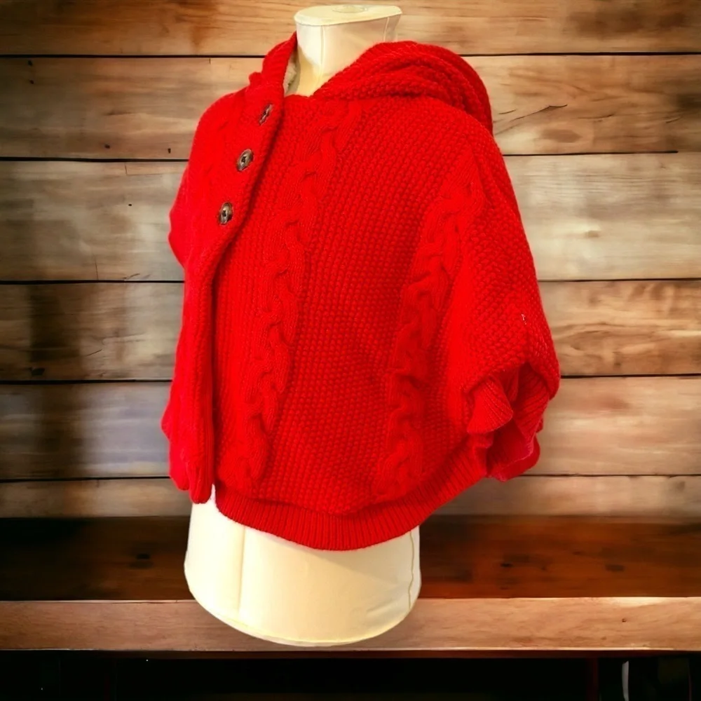 Carters 18‎ month poncho knit red cardigan